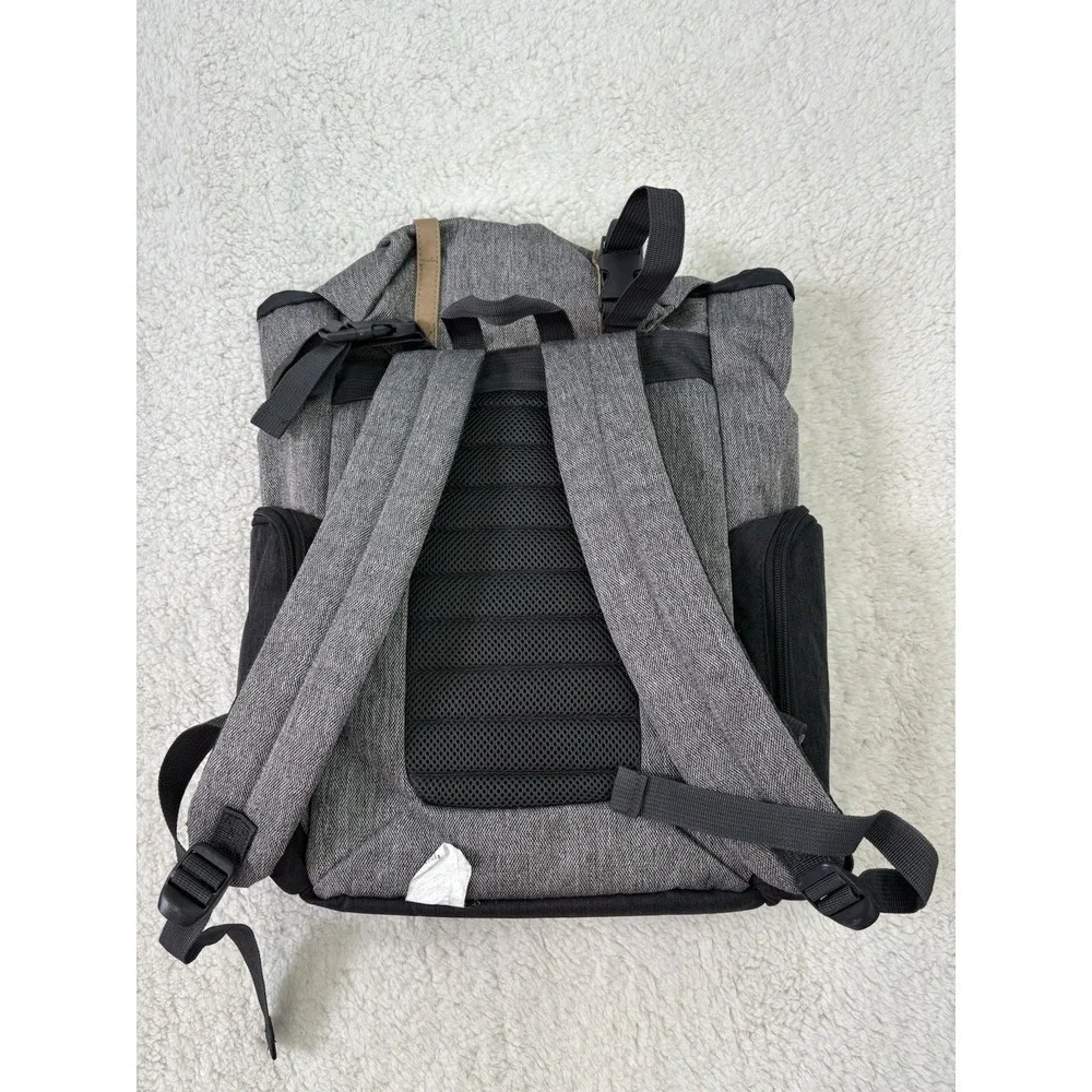 Eddie Bauer First Adventure Backpack Diaper Bag Gray Black Travel Pack Read